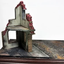 Segunda guerra mundial ruínas canto casa modelo militar kit de construção 1/35 escala diorama cena replicação da segunda guerra mundial permanece