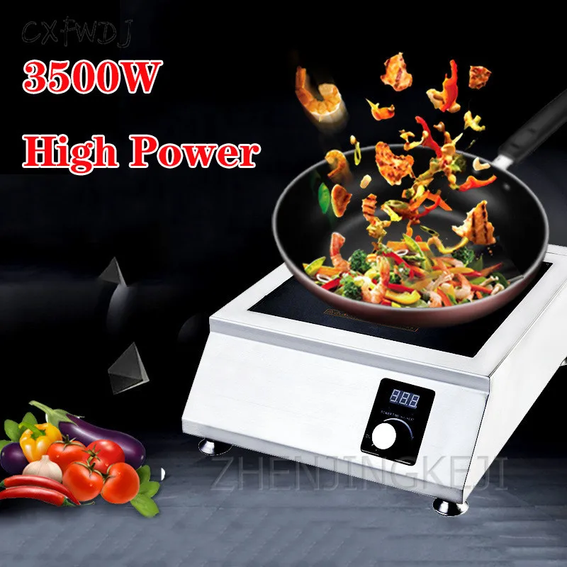 3500w Commercial Induction Cooker 5 Speed Adjustment High Power Stainless Steel Intelligent Waterproof Plane Induction Cooker
