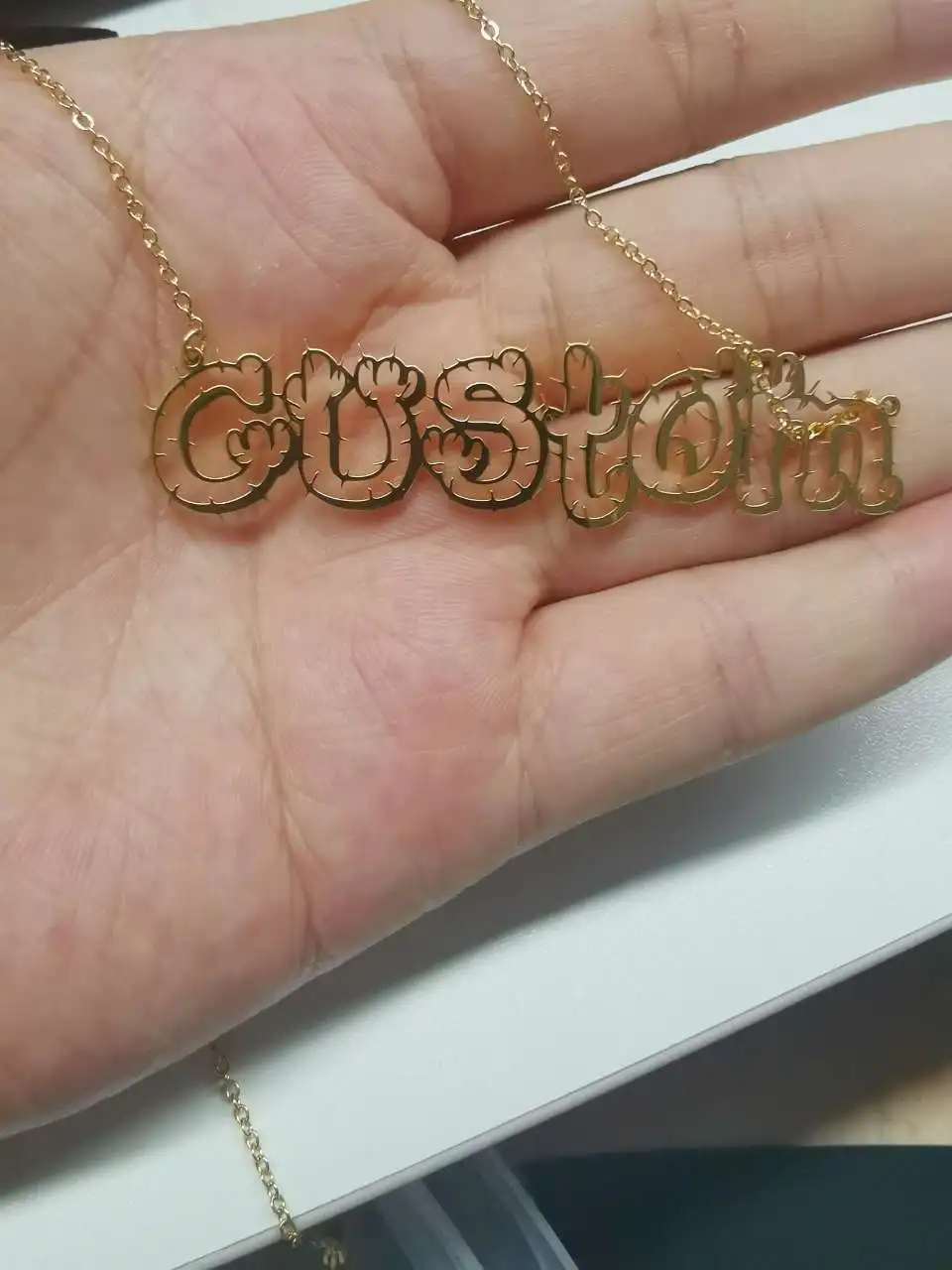 Custom Cactus Name Necklace For Women 