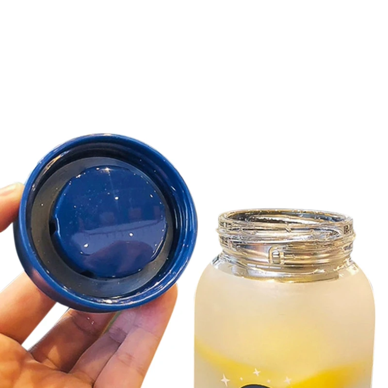 Portable Glass Water Bottle With Mobile Phone Holder Creative Frosted Web Celebrity Students