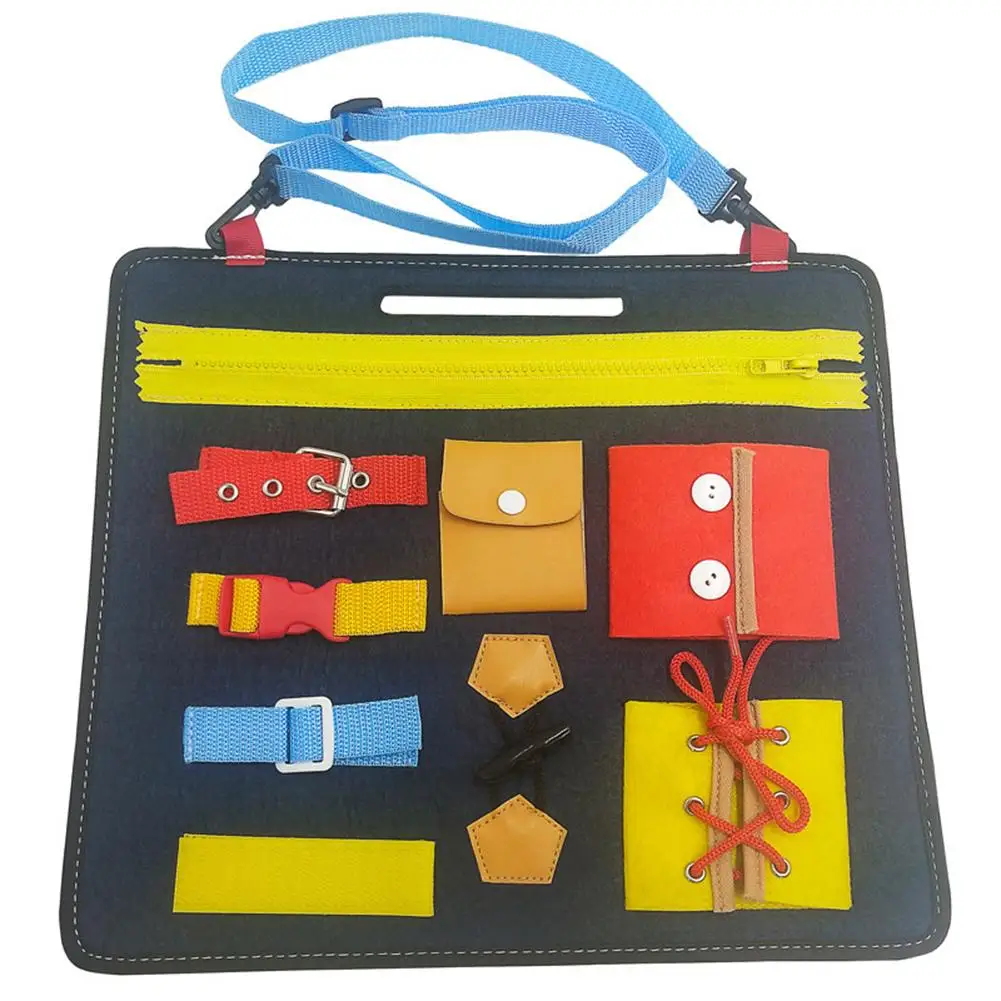 lower price  Busy Board Montessori Educational Toys For Baby Preschool Child Dressing/Zipper/Buckle/Button Toy L