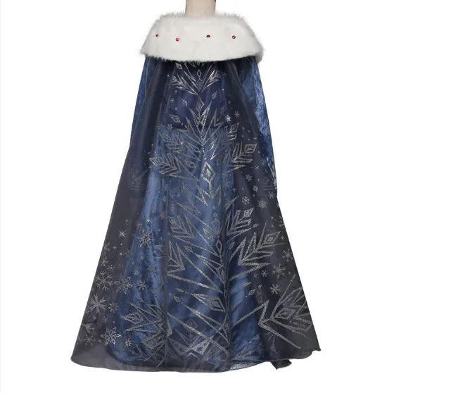 Аниме «Холодное сердце 2» Косплей Эльза два стиля детские платья принцессы Хэллоуин Дети шоу полный комплект костюмы и подставки под парик