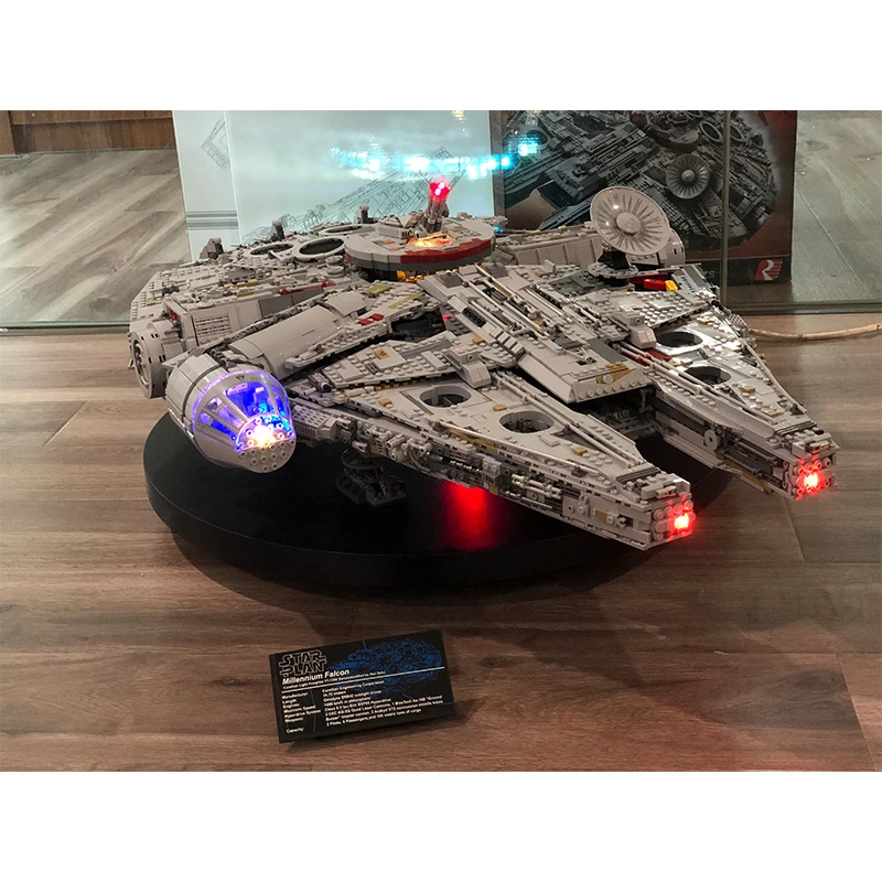 Комплект светодиодных светильников для LGset Star 75192 и 05132 Falcon Millennium, строительные блоки, модели кирпичей(комплект блоков не входит в комплект