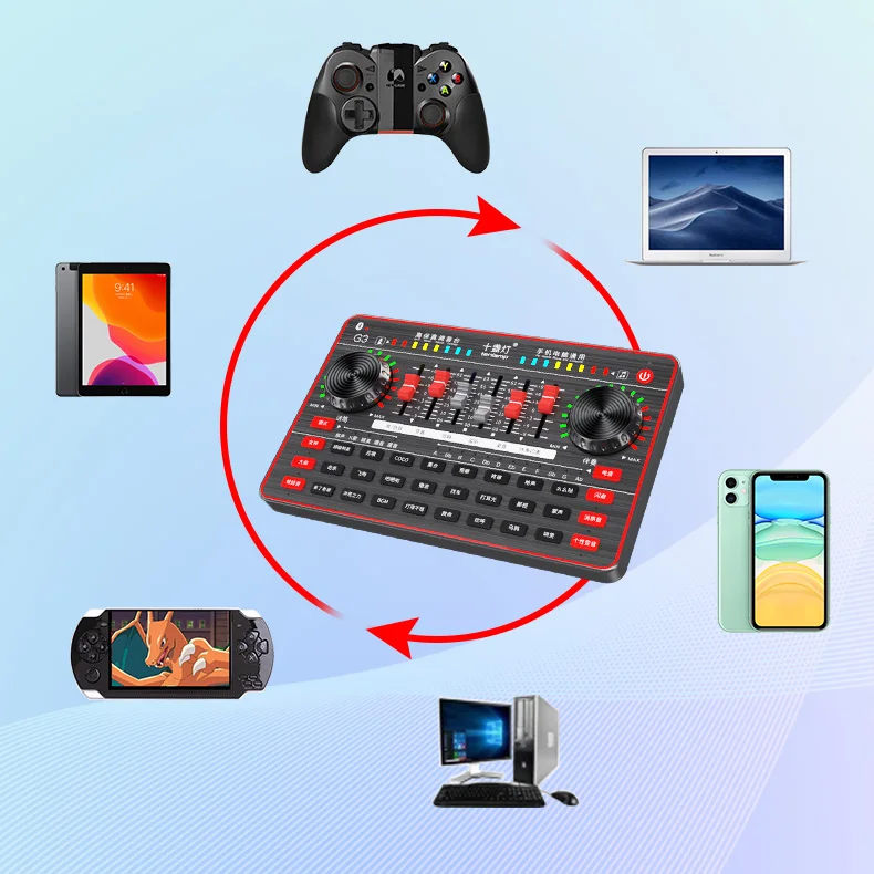 Sound Card Audio Set Usb Live Broadcast Microphone