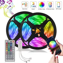 

LED Strip RGB 5050 2835 Festoon Voice Control Led lights DV 12V Diode Tape Bluetooth Control Neon light 5M-20M Flexible Ribbon