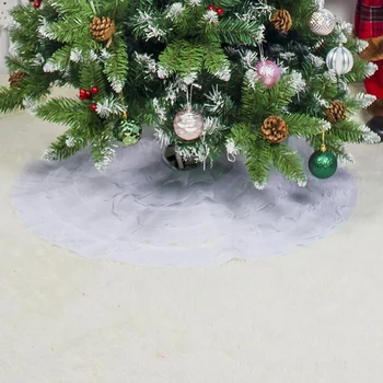 

80cm New Year Decorations Xmas Decoration Christmas Tree Skirt Pleated Tree Skirt Festive Party Supplies