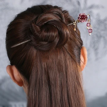 

Flower Wood Hairpin Sticks Bridal Hairwear Wedding Hairpin Hair Accessories