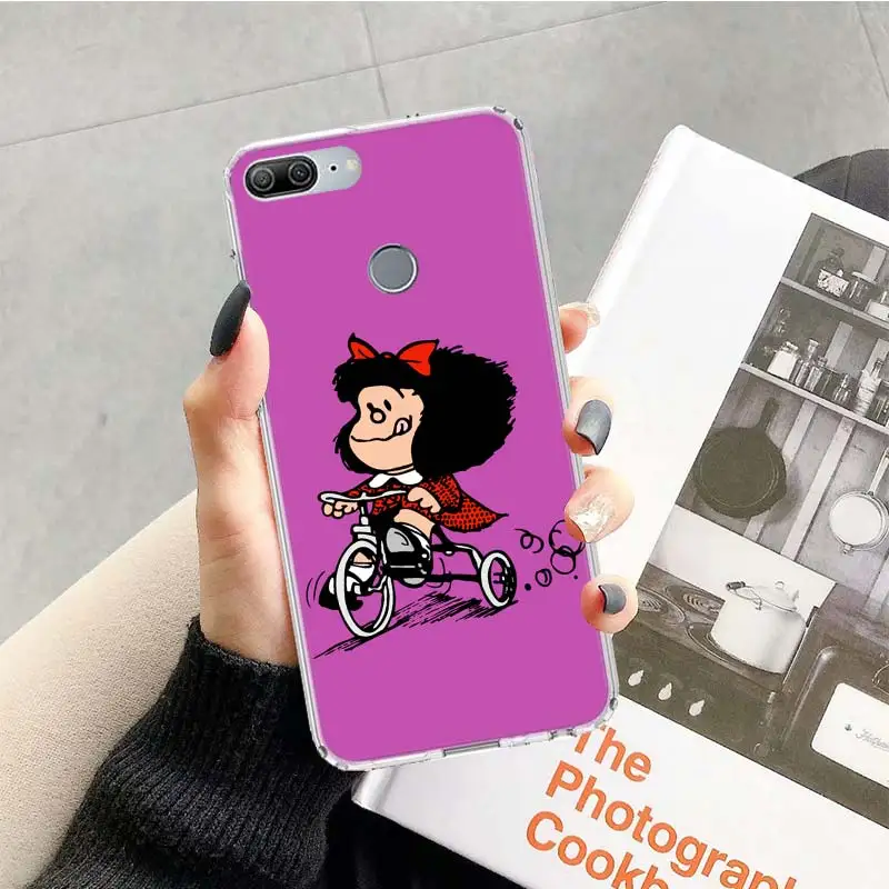Mafalda чехол для huawei Honor 9 10 20 Lite рro 9X 8X 8A 8C фотоаппаратов моментальной печати 7S 7A 7C Y5 Y6 Y7 Y9 мягкий чехол для мобильного телефона чехол Coque