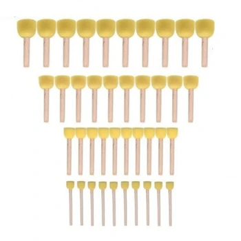 

40Pcs/Set Round Wooden Handle Foam Head Sponge Paint Brush Kids DIY Drawing Tools Painting Toy