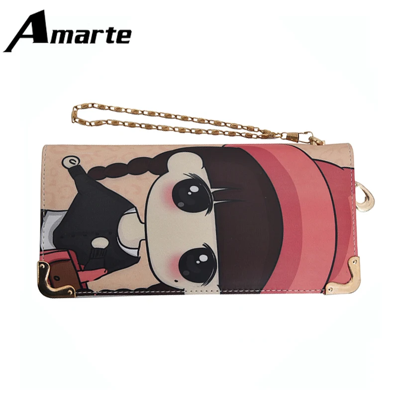 

Cartoon Image Women's Wallet Fashion Ladies Handbag Long Wallet Zipper Bag Card Package ID Bracket Clutch Bag Ladies Wallet