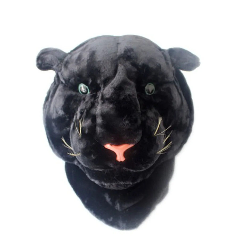 black leopard Милый женский рюкзак с животными, плюшевый 3D тигр, Лев, мужская сумка для книг, женская сумка на плечо, пара забавных дорожных сумок, маленький рюкзак - Цвет: black leopard