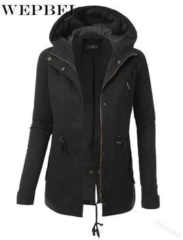 

WEPBEL Women Slim Jackets Outwear Zipper Full Sleeve Casual Autumn Winter Fashion V Neck With Lady Top Jacket S-5XL