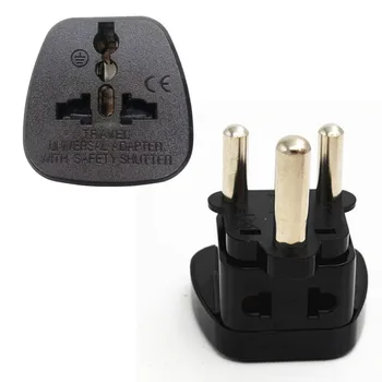 

10pcs/lot 1to2 South Africa 3 pin South Africa India Chad Travel Power Adapter Plug Larger South Africa Plug with safety shutter