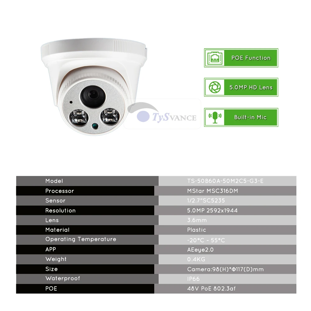 TySvance 8ch 5MP с аудиовходом PoE Комплект H.265 система CCTV безопасность NVR до 16ch 5MP Крытый ИК ip-камера наблюдения видео DIY