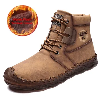 

Men Basic Boots Men's Autumn & Winter Fashion Shoes Male Comfy Classic Casual Ankle Male Boots Man Design Leather Lace-Up Boots