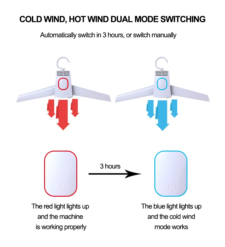 110-220V Smart Portable Clothes Dryer Shoes Clothes rack hangers foldable laundry tumble electric dryer machine 6