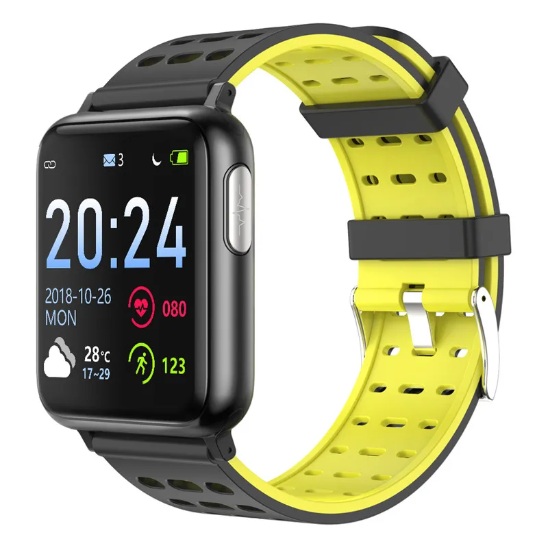 Смарт-часы для телефонов Android iOS ECG PPG Smartwatch шагомер для измерения физической активности монитор сердечного ритма монитор сна спортивные часы - Цвет: yellowblack