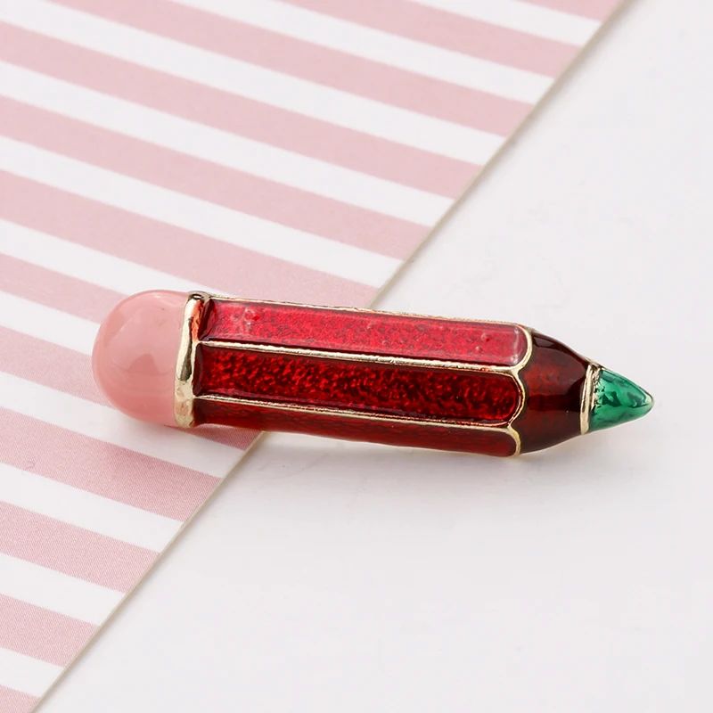 H580208X设计师绿色铅笔胸针 (5)