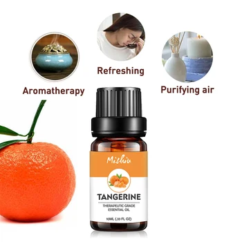 

Mishiu Tangerine Water-soluble Plant Essential Oil Aromatherapy Organic Black Pepper Fennel Cajeput Grapefruit Massage Oil 10ML