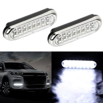 

LEEPEE Universal Fog White Light DRL 16 LED Car Van DRL Day Driving Light Car Daytime Running Light 2pcs/set