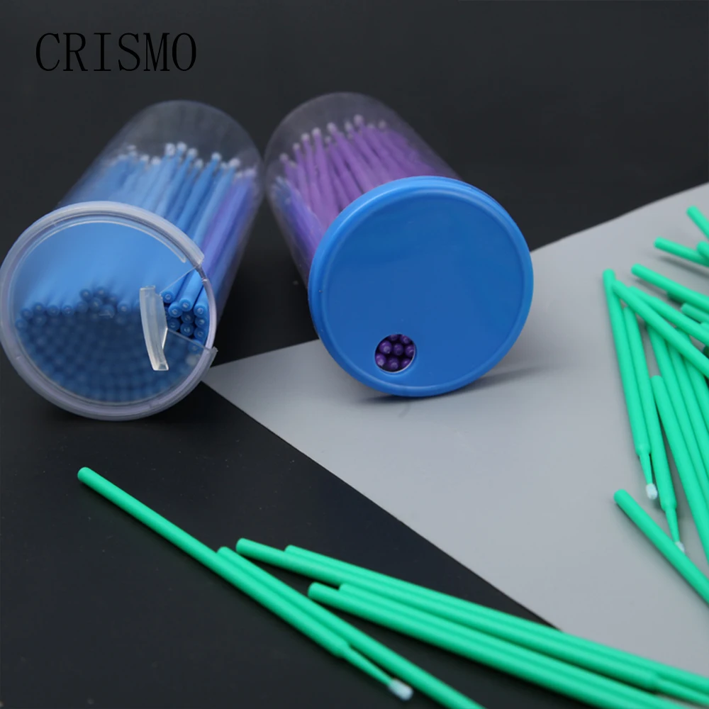 CRISMO 100pcs Disposable Micro Eyelash Brushes Mascara Applicator Wands Lashes Brushes Spoolers EyeLashes Extension Makeup Tools 3