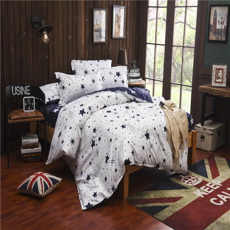 

Meteor Shower Bedding Sets For Adult Bed Decoration single size Duvet Cover Flat Sheet 3 Pcs Home Textile Free Shipping hot sale