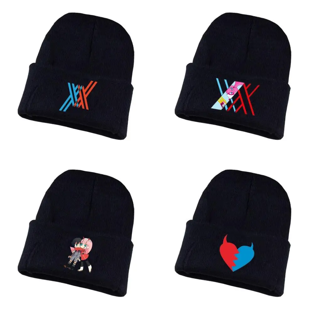 Игра Дарлинг в франxx вязаная шапка для косплея унисекс принт Для Взрослых Повседневная хлопковая шапка для подростков зимняя вязаная шапочка
