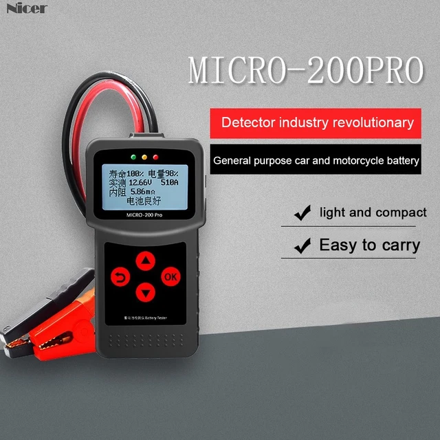 $US $28.00 MICRO-200 PRO Car Battery Tester Analyzer 12V/24V AGM EFB Battery System Tester Automotive Motorcyc