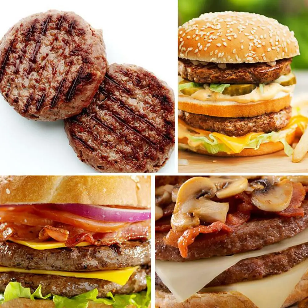 Round Shape Hamburger Press Food-Grade Meat Beef Non-Stick Chef Cutlets Hamburger Meat Beef Grill Burger Press Patty Maker Mold