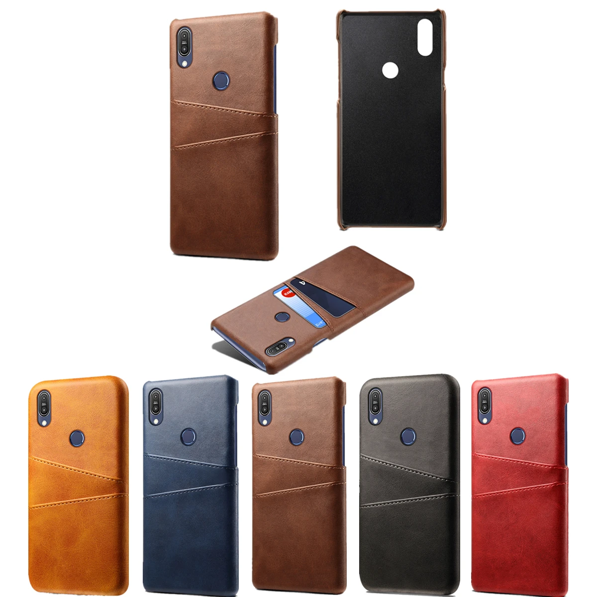 for Asus Zenfone Max Pro M1 Case ZB601KL Vantage Leather PC Back Anti-Scratch Protective Cover ASUS Card |