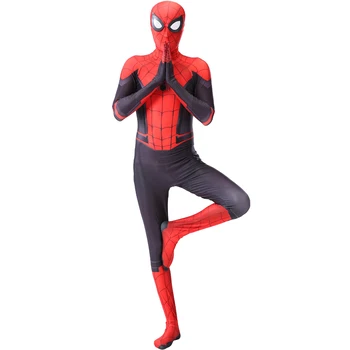 spider costueme man fantasia miles morales zentai costumes white Man For kids Cosplay Suit Red And Black Adult Men's boy costume 1