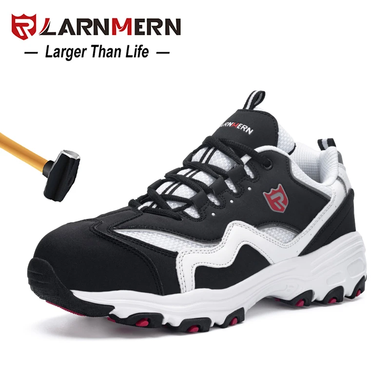 Larnmern Men's Safety Shoes Work Shoe Steel Toe Comfortable Lightweight