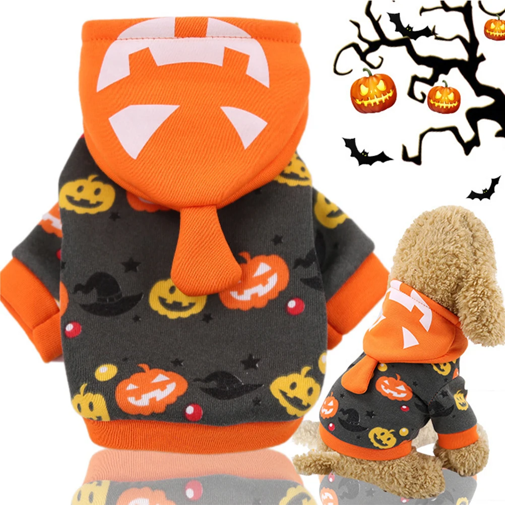 Новогодний костюм для Хэллоуина питомца тыква ведьма принт собака/кошка одежда