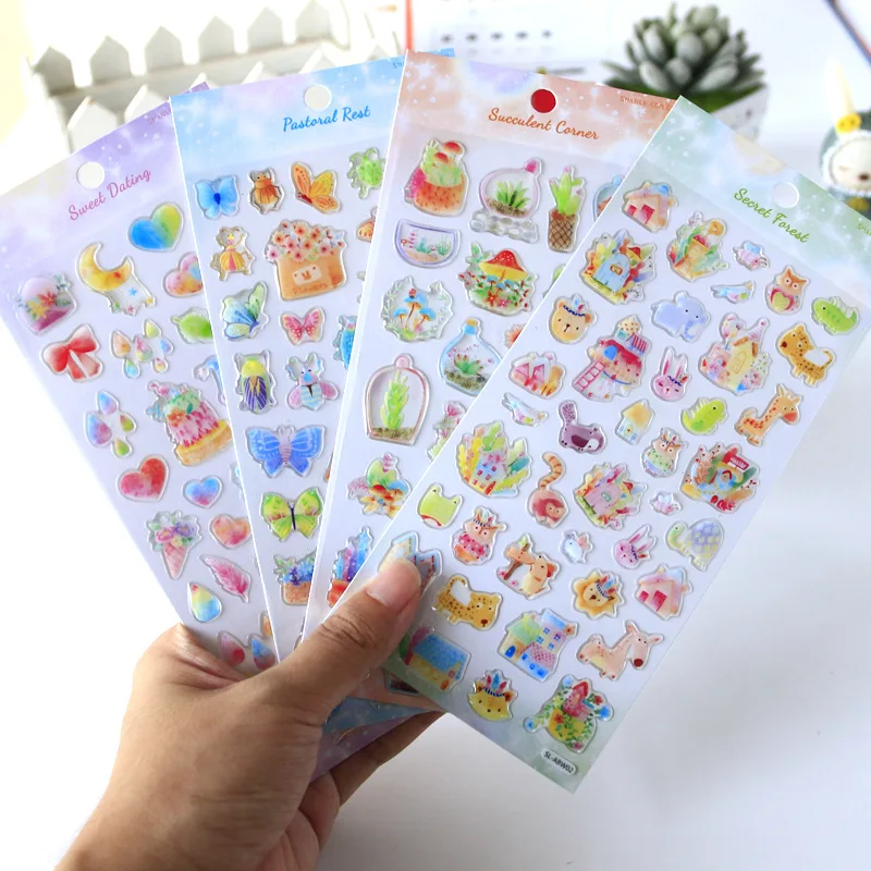

12set/1lot Kawaii Stationery Stickers Hand drawn Diary Decorative Mobile Stickers Scrapbooking DIY Craft Stickers