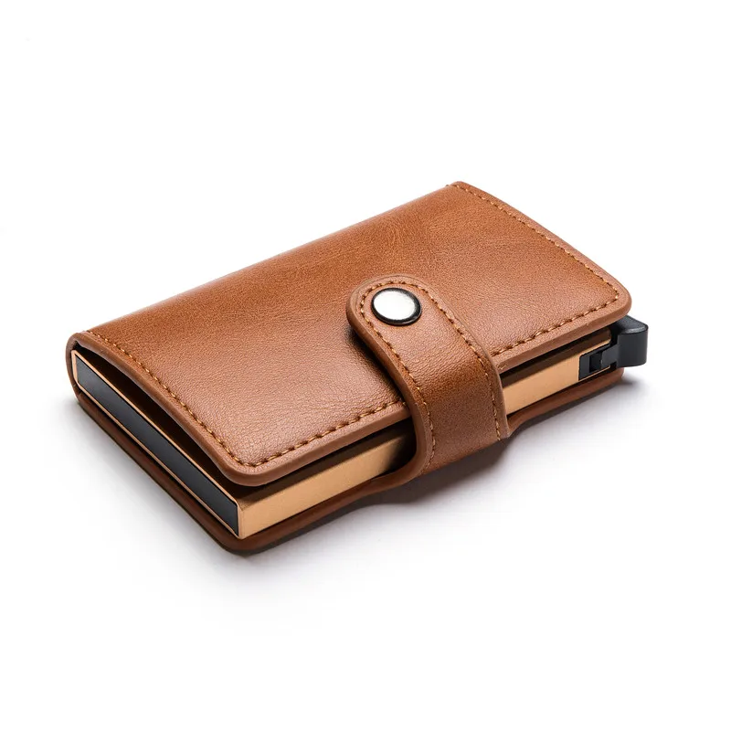 BISI GORO Casual Card Holder Hasp Protector Smart Case Metal RFID Aluminum Box Slim Men and Women ID PU Leather | Багаж и сумки