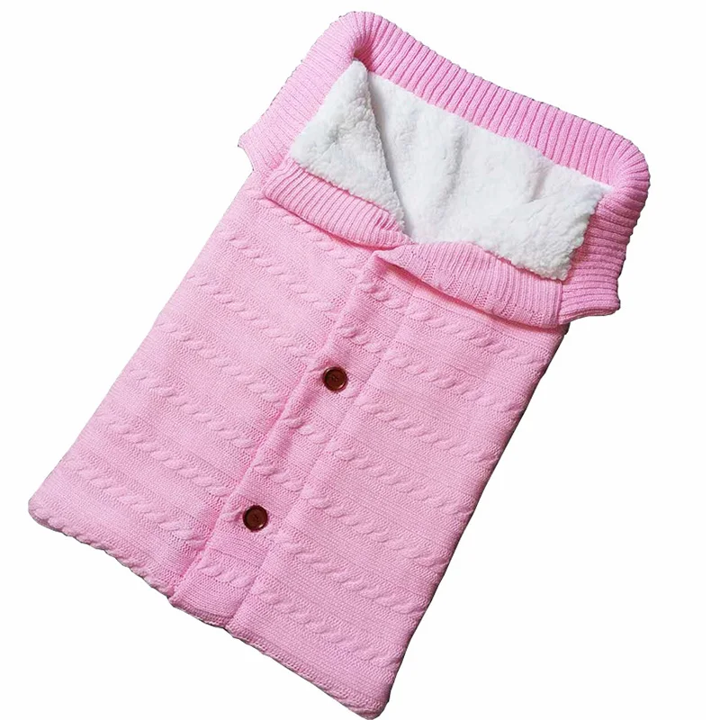 Детские зимние теплые спальные мешки коляска для новорожденных одеяло младенческой кнопки трикотажные пеленания обертывание ребенка малыша спальный мешок CL5688