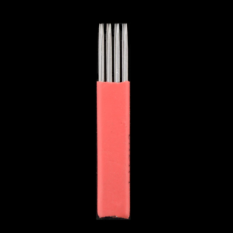 

50pcs/pack Sterilized Microblading 4 x 3 Pins Round Blades Needles Eyebrow 3D Permanent Makeup Tattoo Needles Embroidery Tool