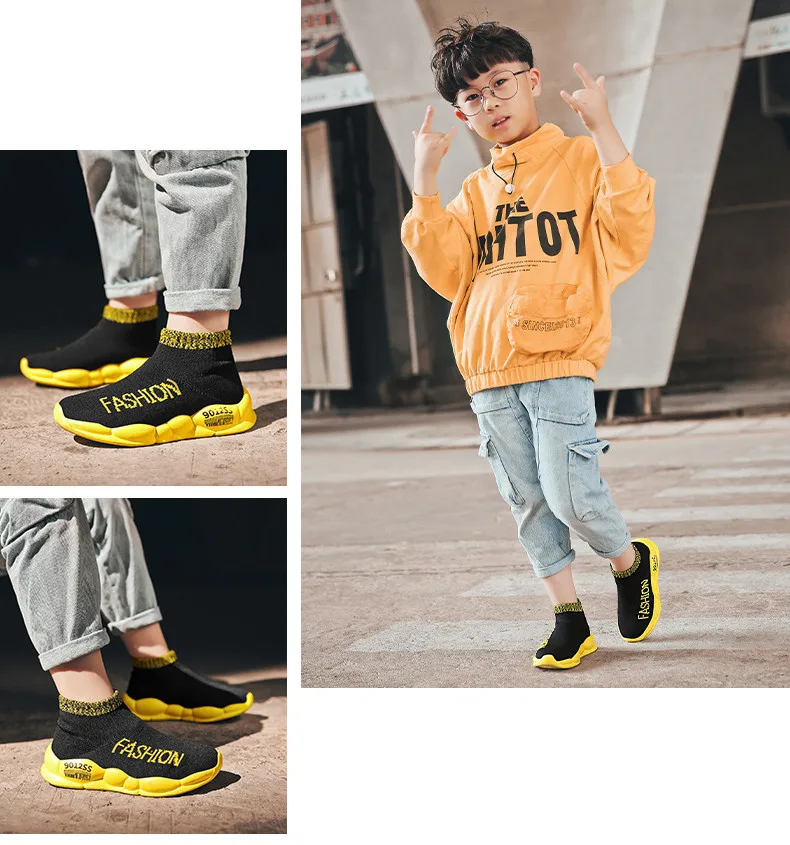 PINSEN 2020 Children Shoes Boys Sneakers Fashion Light Kids Sneakers Mesh Breathable Child Socks Shoes Boys Casual Shoes (16)