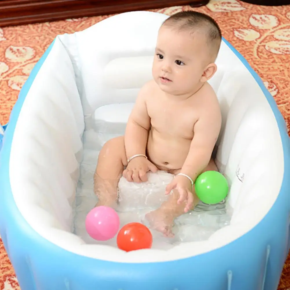 Portable Foldable Baby Infant Inflatable Bathtub Shower Basin Swimming Pool Children Tub Cushion Foot Warm Winter Keep | Спорт и