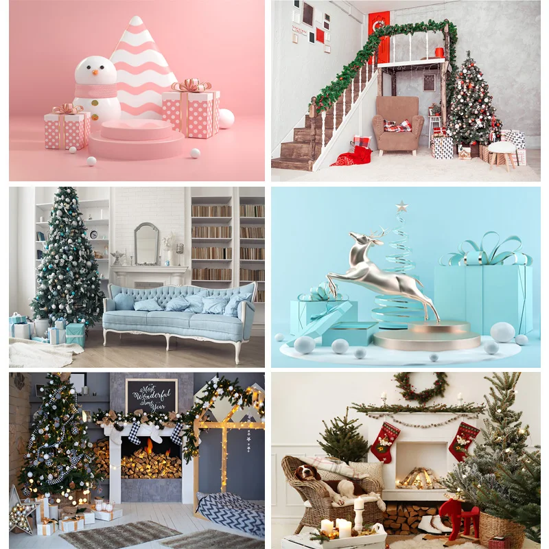 

SHENGYONGBAO Christmas Photography Backdrop Room Tree Party Baby Portrait Photo Background For Photo Studio Props 20106ZSD-06