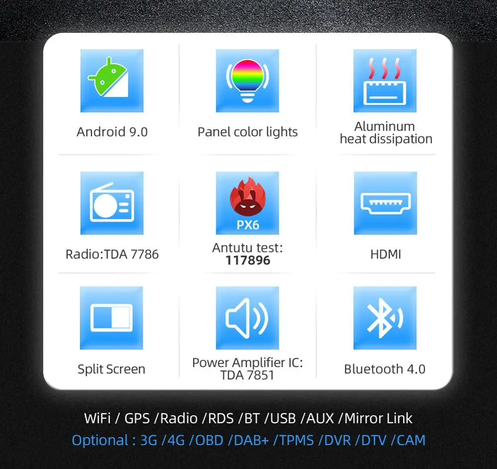  4G+64G ROM Car radio Multimedia stereo player 9