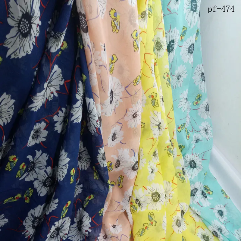 75D шифоновое летнее шифоновое платье с принтом, пляжная юбка, Солнцезащитный жилет, юбка из ткани