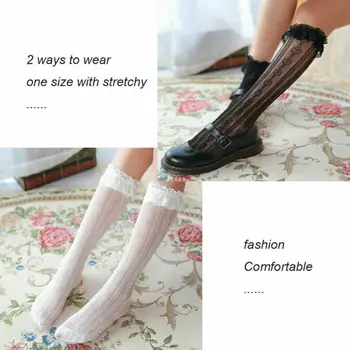 

Hirigin Lovely Women Girls Stocking Half The Knee Long Lace Stocking Warm Soft Stocking Latest Hot Lolita Stockings Two Colors