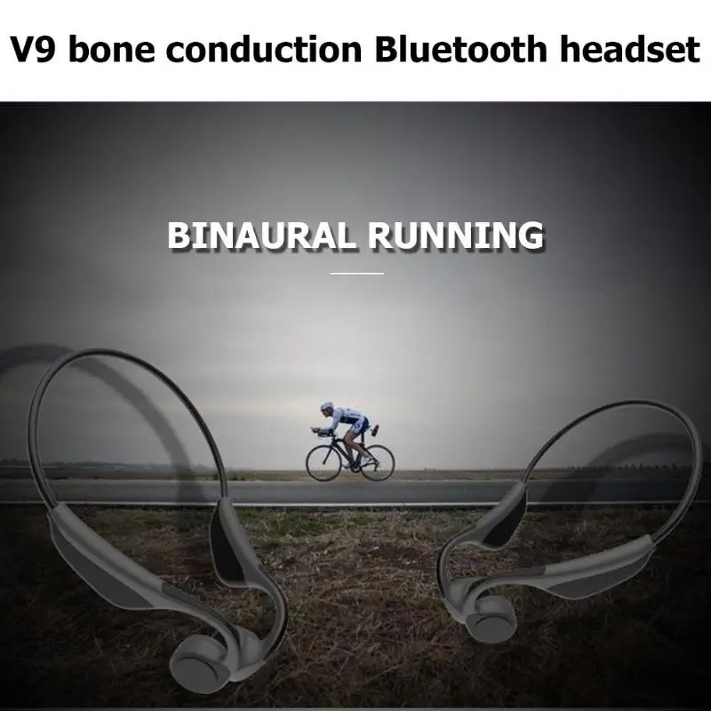 V9 костная проводимость Bluetooth гарнитура Голосовое управление беспроводные наушники гарнитура дальность передачи 10 метров 150x105x45 мм
