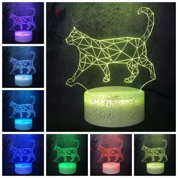 

Anime Cartoon Naughty Cat Pet Lazy Walking Model Energy Saving Lamp Lover Friend Festival Gift 3D Visual Illusion Nightlight LED