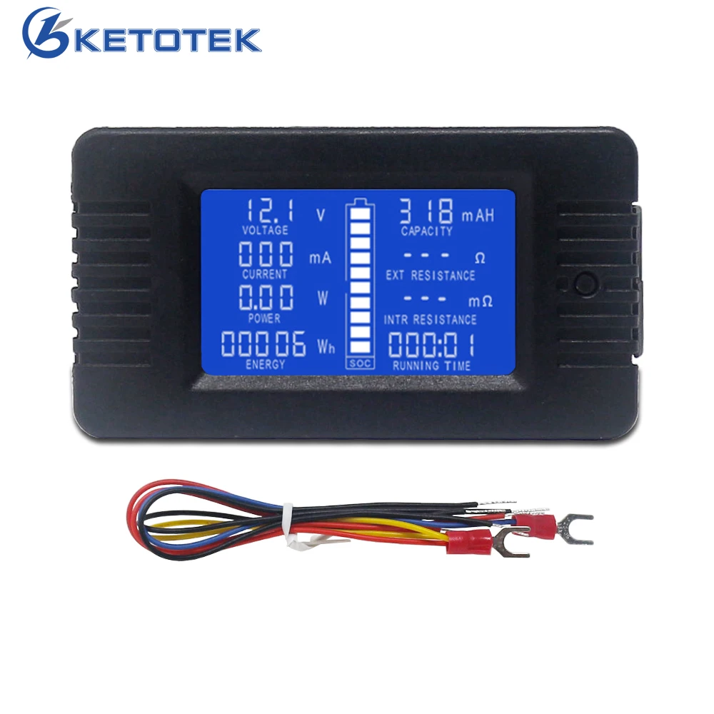 

DC Battery Tester 0-200V 10A 300A DC Voltage Current Meter Power Capacity Internal External Resistance SOC Running Time Detector