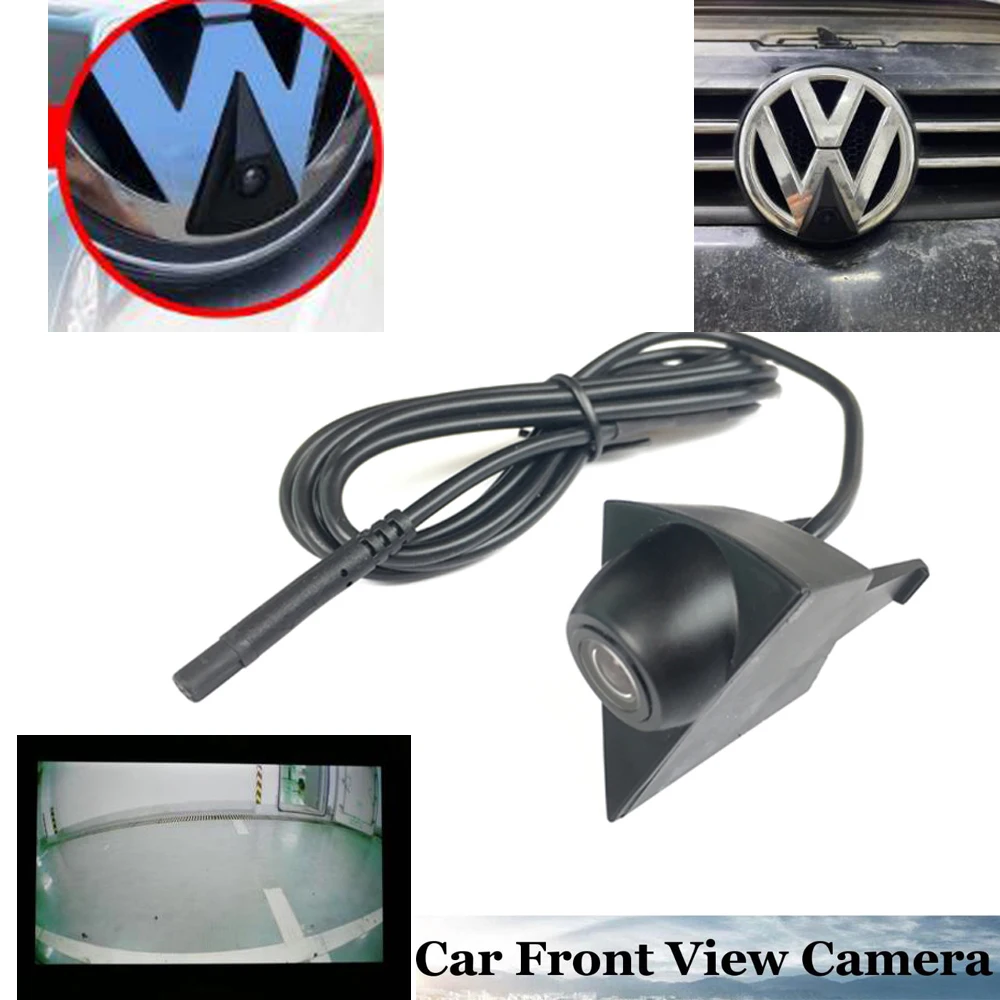 

Автомобильная камера переднего вида для VW Volkswagen GOLF Jetta Touareg Passat Polo Tiguan Bora Водонепроницаемый с широким углом обзора, Логотип встроен для VW