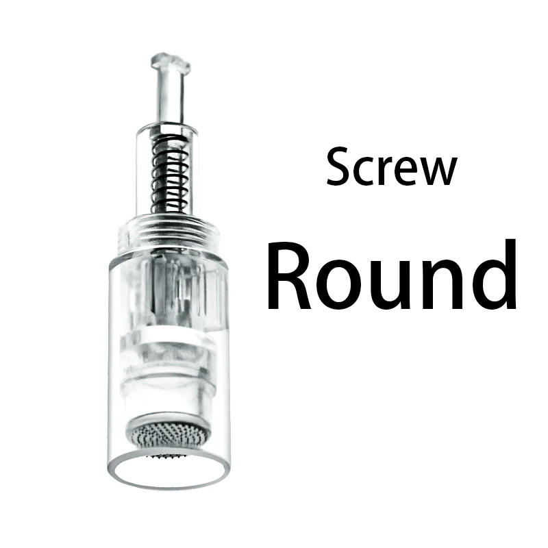 50pcs 12/36pin Screw Cartridge Replacement Round/square Nano cartridge needling Micro tiny needle for BB Cream Machine bb cream - Цвет: 50pcs round nano