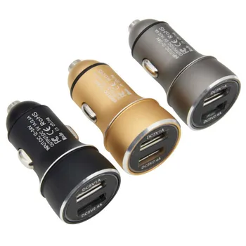 

500pcs Car Charger Adapter Dual USB DC 5V 2.4A For Phone Charging for Mobile Phone