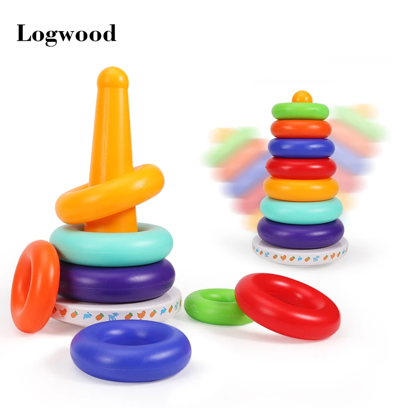 

Музыкальная Радужная башня стакан слой штабелирование семь цветов кольца Пирамида Дети Малыш штабелирование Образовательные Детские Многослойные игрушки